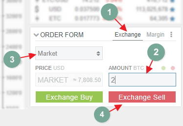 Bitfinex Exchange order form